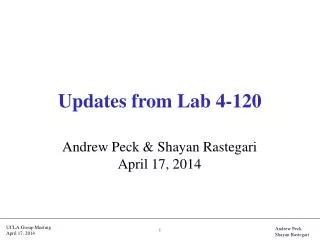 Updates from Lab 4-120