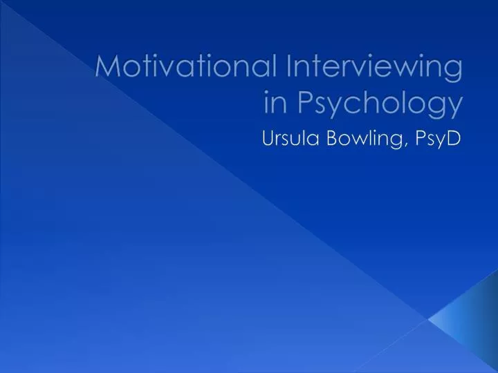 motivational interviewing in psychology