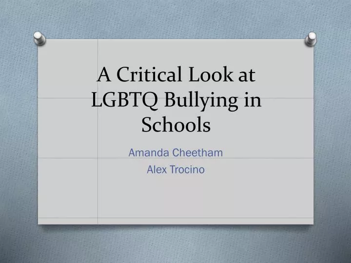 a critical look at lgbtq bullying in schools