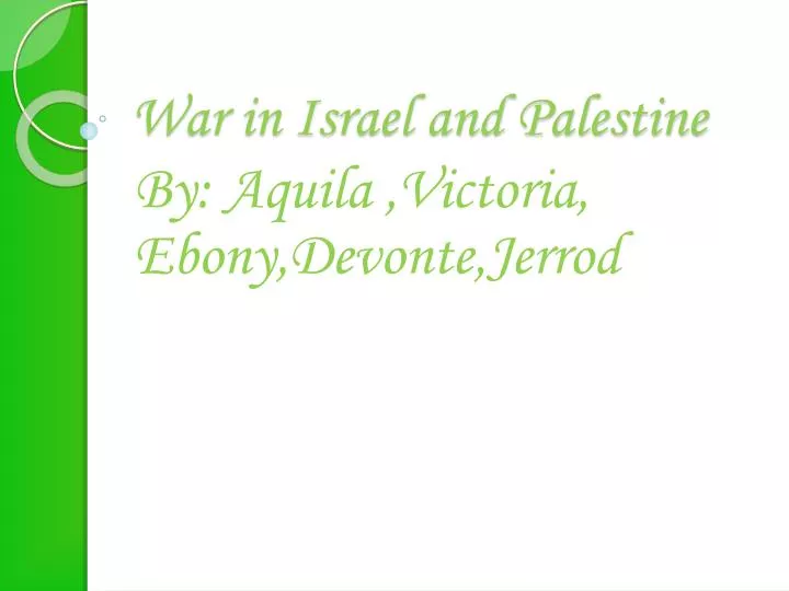 war in israel and palestine