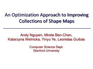 An Optimization Approach to Improving Collections of Shape Maps
