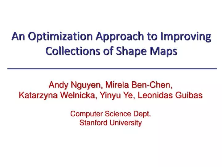 an optimization approach to improving collections of shape maps