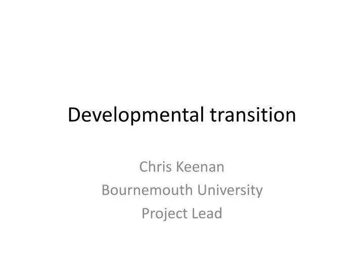 developmental transition