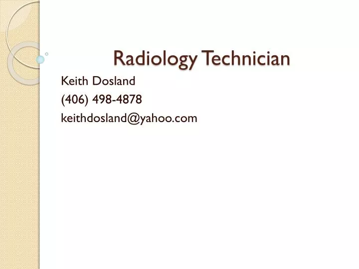 radiology technician