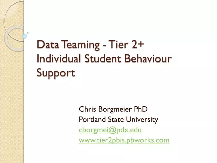 data teaming tier 2 individual student behaviour support