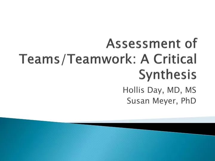 assessment of teams teamwork a critical synthesis