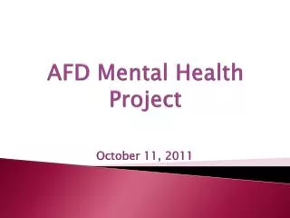 AFD Mental Health Project