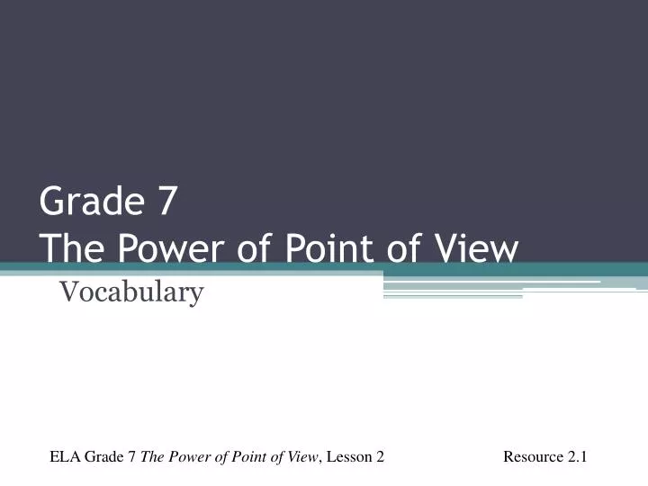 grade 7 the power of point of view