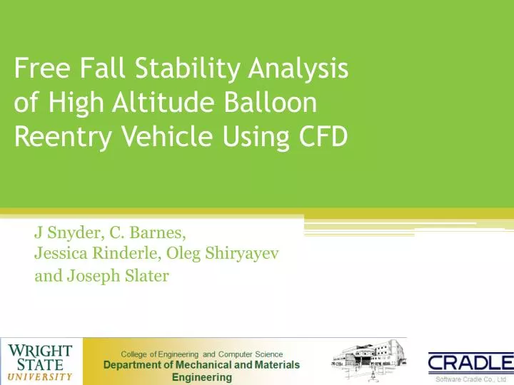 free fall stability analysis of high altitude balloon reentry vehicle using cfd