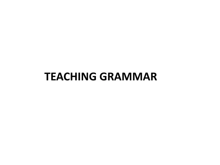 teaching grammar