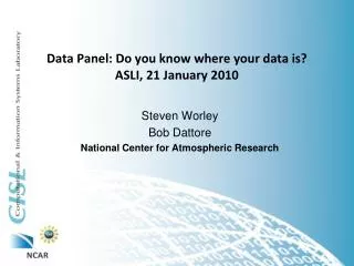 Data Panel: Do you know where your data is? ASLI, 21 January 2010