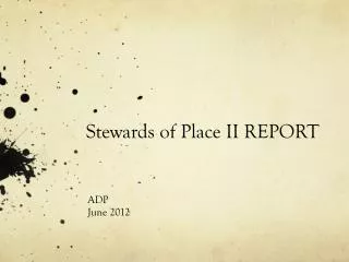 Stewards of Place II REPORT