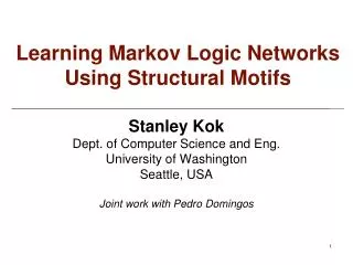 Learning Markov Logic Networks Using Structural Motifs