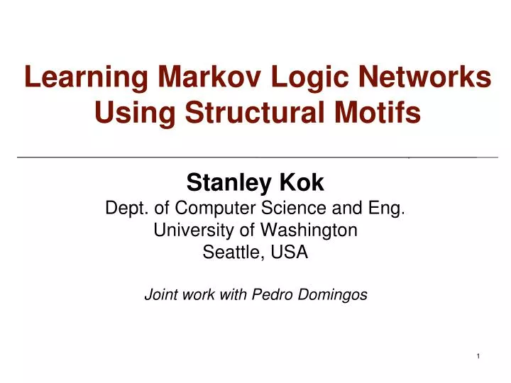 learning markov logic networks using structural motifs