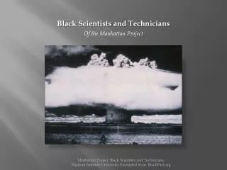 Black Scientists and Technicians