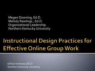 Instructional Design Practices for Effective Online Group Work