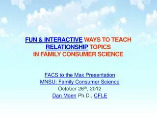 Fun &amp; Interactive ways to teach relationship topics in Family Consumer Science