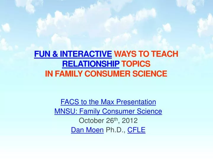 fun interactive ways to teach relationship topics in family consumer science