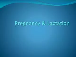 Pregnancy &amp; Lactation
