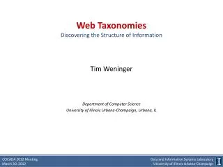 Web Taxonomies Discovering the Structure of Information