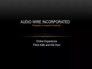 Audio Wire Incorporated