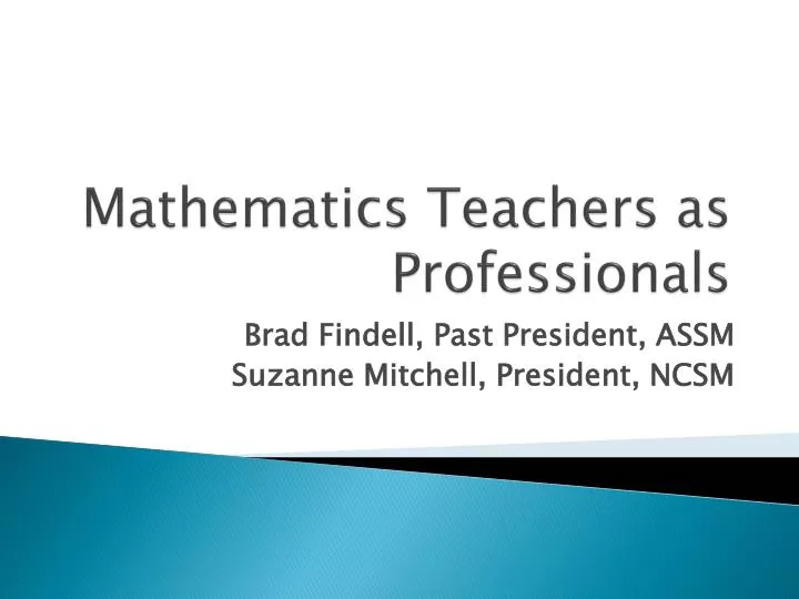 mathematics teachers as professionals