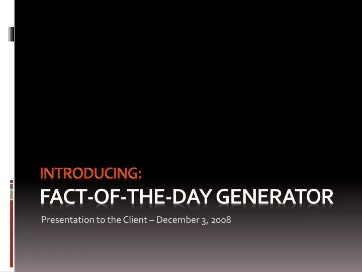introducing fact of the day generator