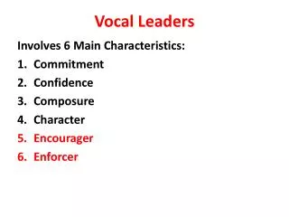 Vocal Leaders