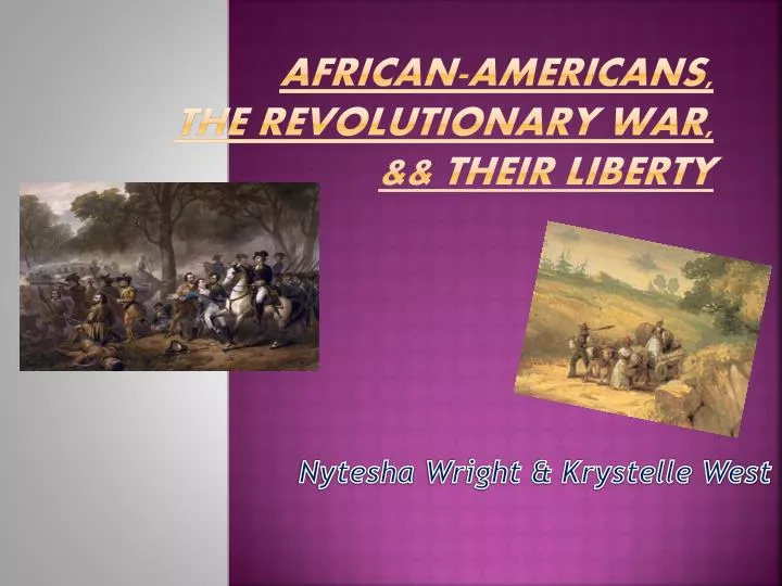 african americans the revolutionary war their liberty