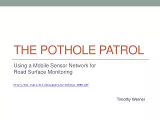 The Pothole Patrol