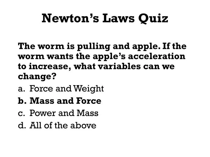 newton s laws quiz