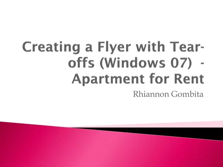 creating a flyer with tear offs windows 07 apartment for rent