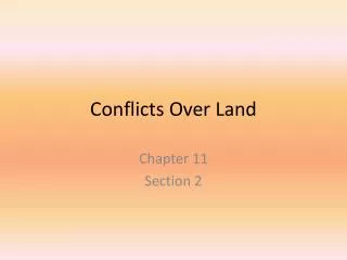Conflicts Over Land