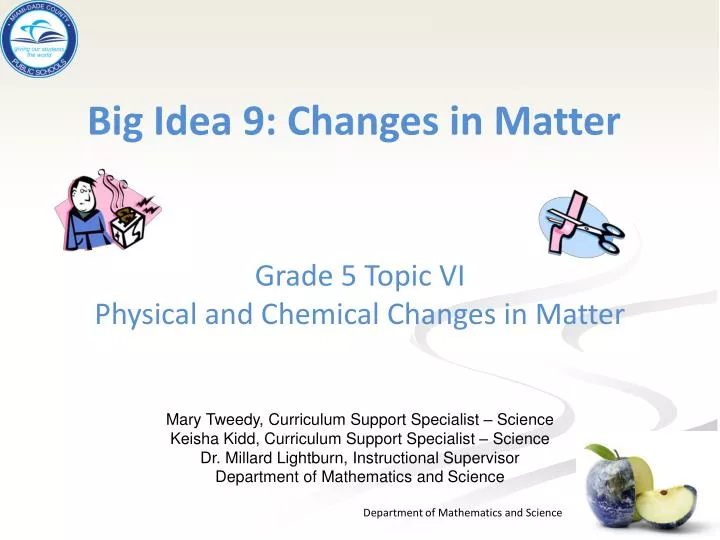 big idea 9 changes in matter