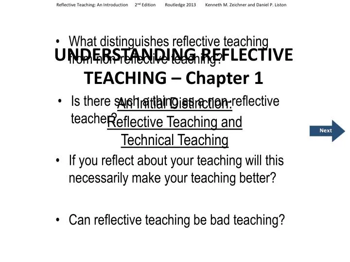 understanding reflective teaching chapter 1