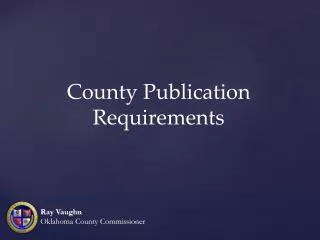 County Publication Requirements