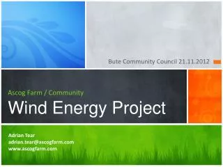 Ascog Farm / Community Wind Energy Project