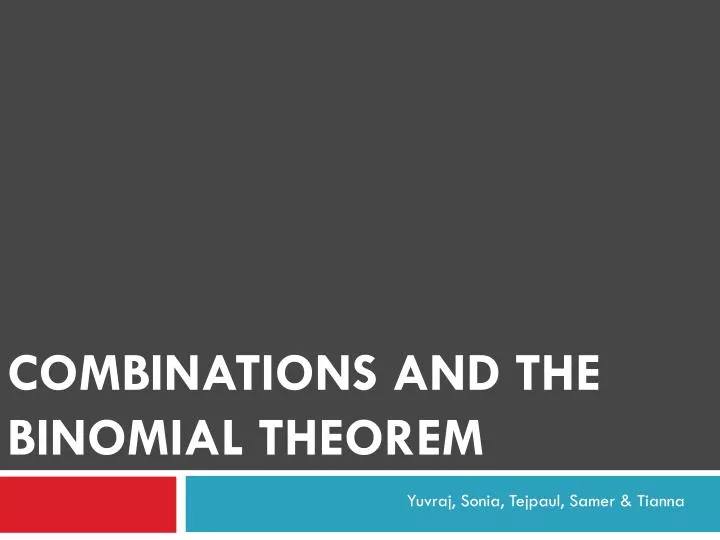 combinations and the binomial theorem