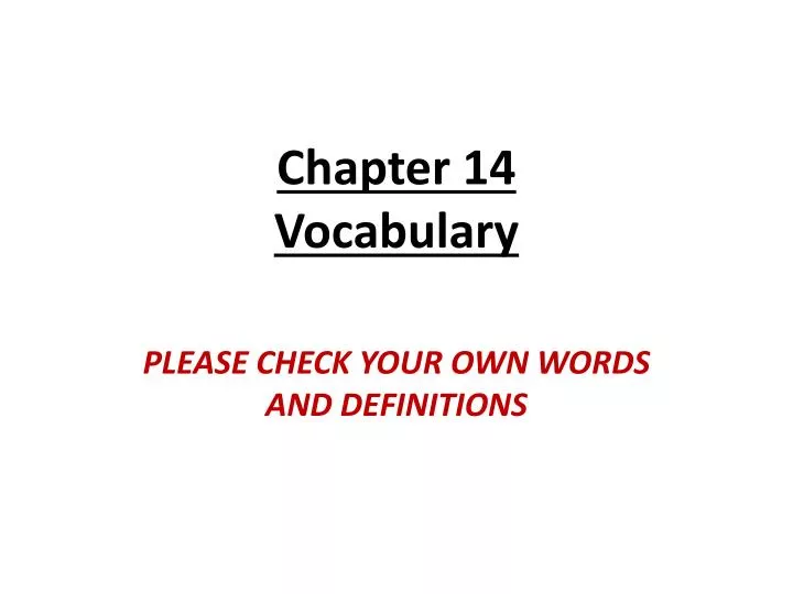 chapter 14 vocabulary