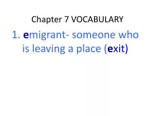 Chapter 7 VOCABULARY