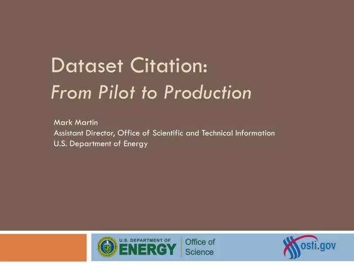dataset citation from pilot to production
