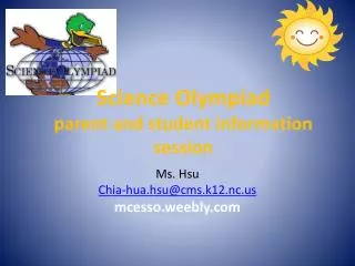 Science Olympiad parent and student information session