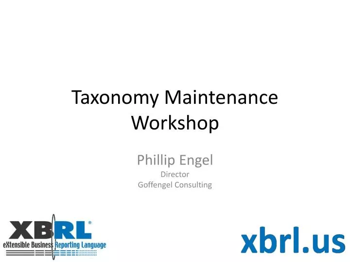 taxonomy maintenance workshop
