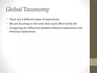 Global Taxonomy