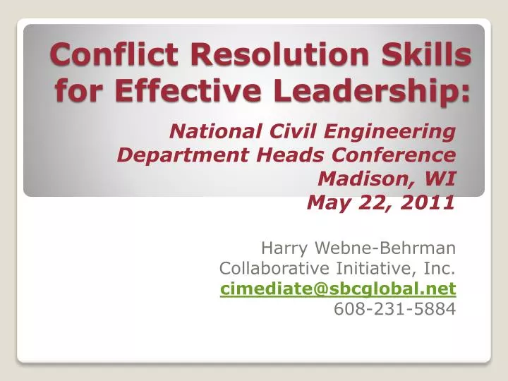 conflict resolution skills for effective leadership