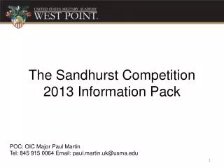 The Sandhurst Competition 2013 Information Pack