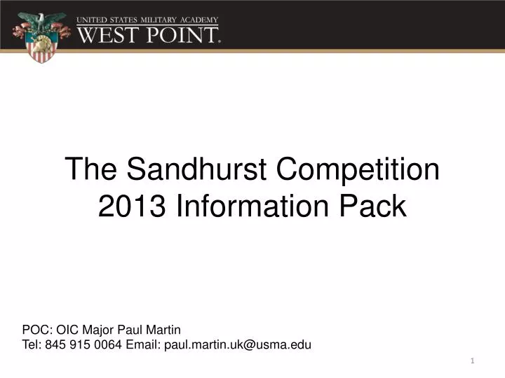 the sandhurst competition 2013 information pack