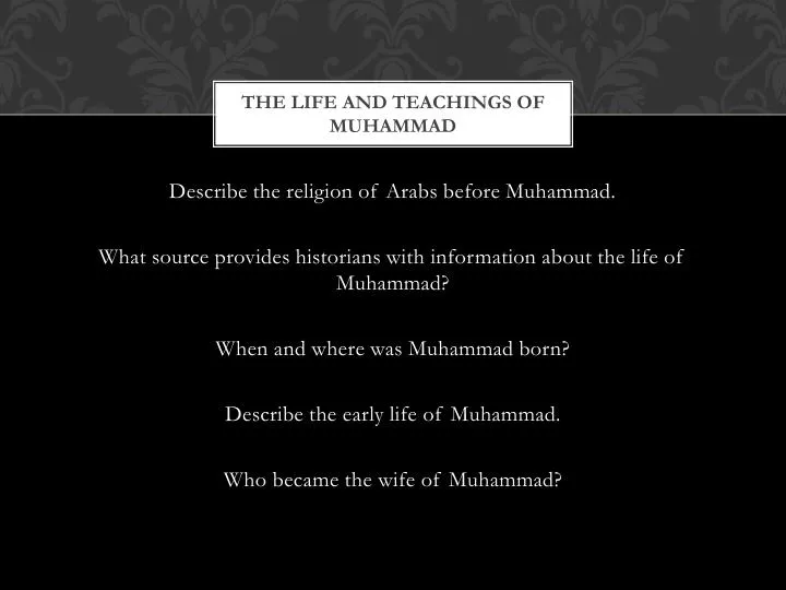 the life and teachings of muhammad