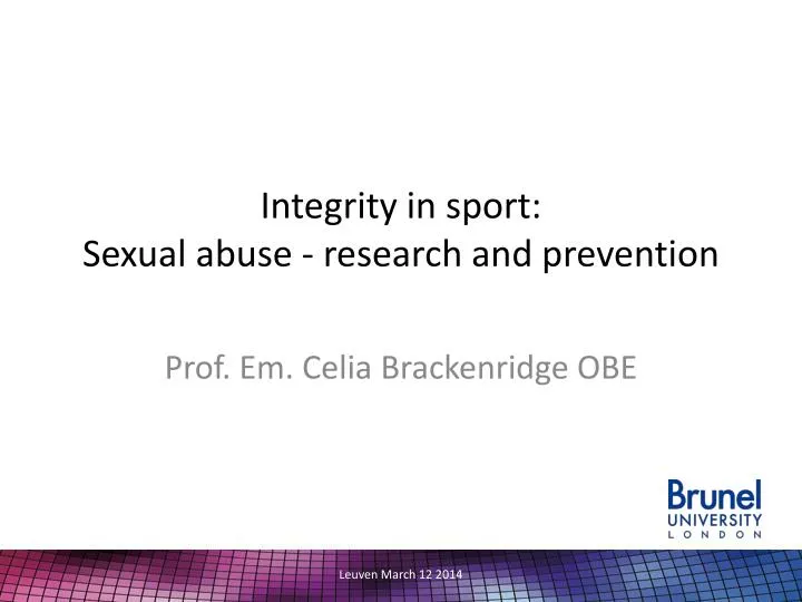 integrity in sport sexual abuse research and prevention