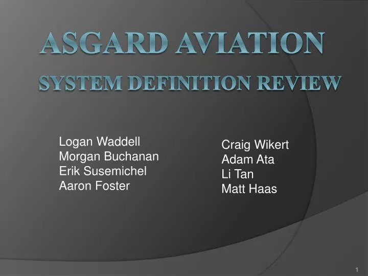 asgard aviation system definition review